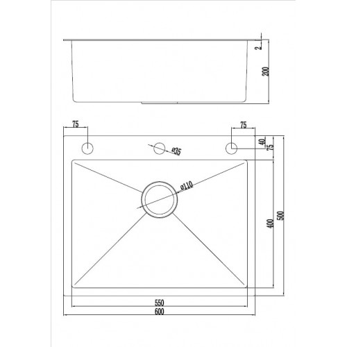 Кухонная мойка FUTUR FK 6050 Eco Embossing Pop-up Standart (Black Nano)