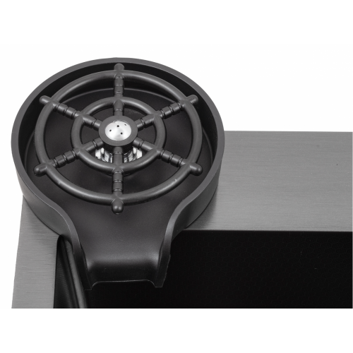 Кухонная мойка FUTUR FK 6050 Eco Embossing Pop-up Rinzer plus (Black Nano)