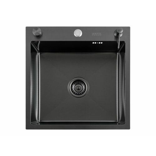 Кухонная мойка FUTUR FK 5050 Eco Embossing Pop-up Mixer plus (Black Nano)
