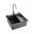 Кухонная мойка FUTUR FK 5050 Eco Embossing Pop-up Mixer plus (Black Nano)