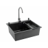 Кухонная мойка FUTUR FK 5550 Eco Embossing Pop-up Mixer plus (Black Nano)