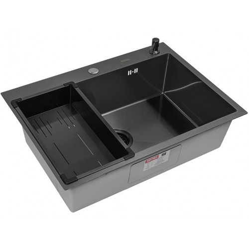 Кухонная мойка ARFEKA ECO AR 70х50+CL AR G+DS AR (Black)
