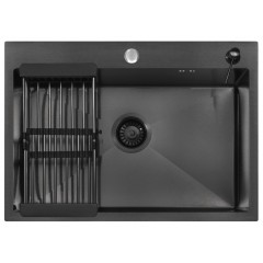 Кухонная мойка ARFEKA ECO AR 70х50+CL AR+DS AR (Black)
