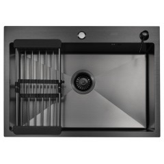Кухонная мойка ARFEKA ECO AR 70х50+CL AR+DS AR (Black Decor)