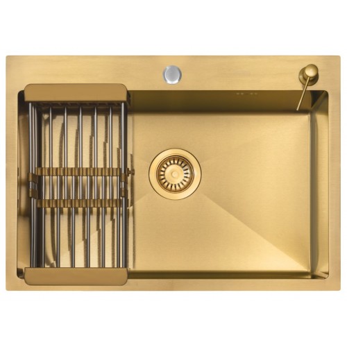 Кухонная мойка ARFEKA ECO AR 70х50+CL AR+DS AR (Gold)
