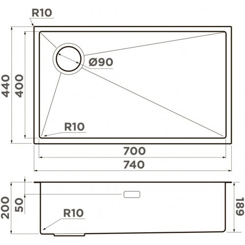 Кухонная мойка Omoikiri Taki 74-U/IF-L Side IN 4997471 (нержавеющая сталь)