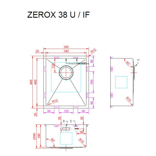 Кухонная мойка Zorg Zerox 38 U / IF PVD GUNBLACK