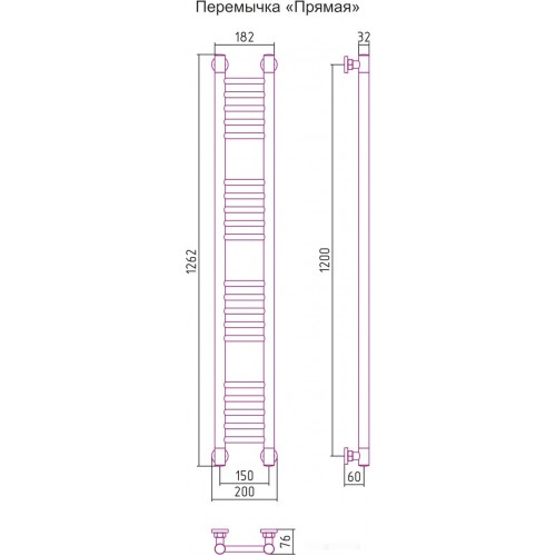 Полотенцесушитель Сунержа Богема+ 1200x150 00-0220-1215
