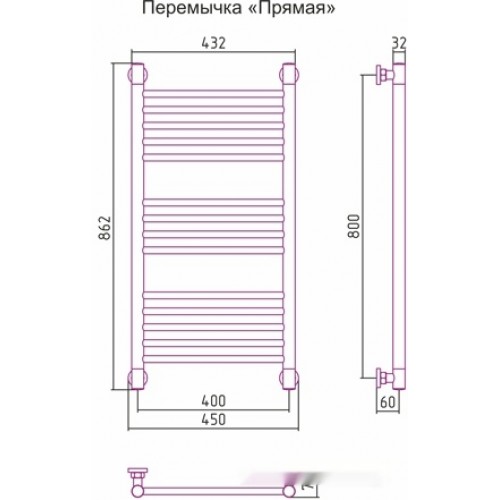 Полотенцесушитель Сунержа Богема+ 800x400 00-0220-8040