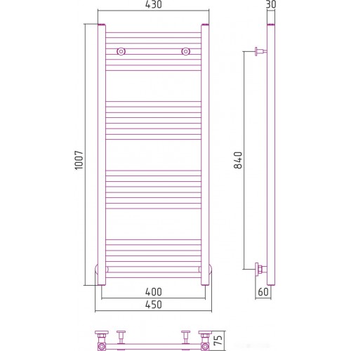 Полотенцесушитель Сунержа Модус 1000x400 00-0250-1040