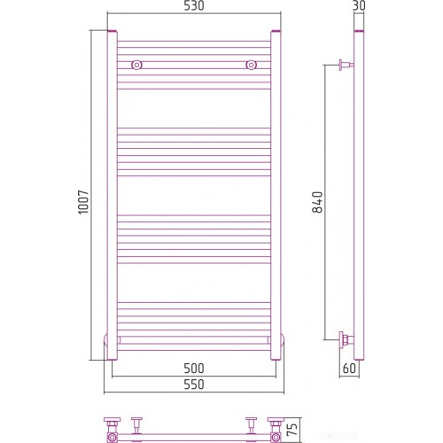 Полотенцесушитель Сунержа Модус 1000x500 12-0250-1050
