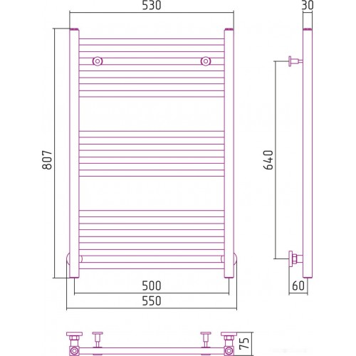 Полотенцесушитель Сунержа Модус 800x500 30-0250-8050