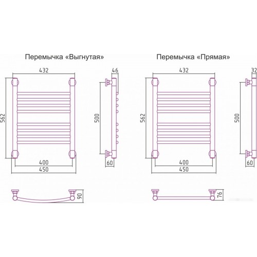 Полотенцесушитель Сунержа Богема+ 500x400 00-0220-5040