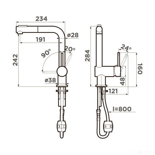 Смеситель Omoikiri Tanigawa-SB-C хром 4994456