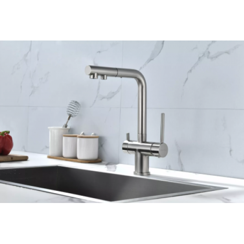 Смеситель Paulmark Serpentine Se213222-BS брашированная сталь