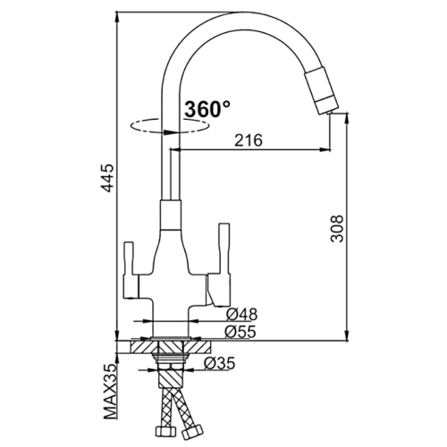 Смеситель Frap F4396-8