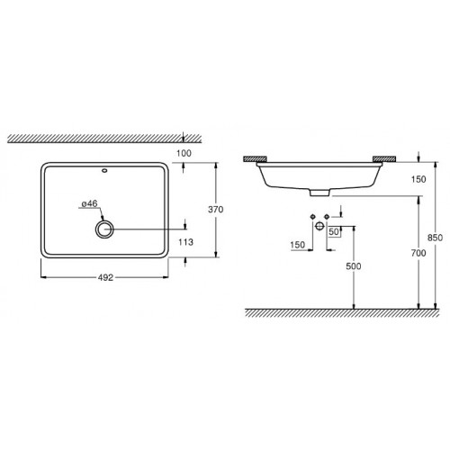 Умывальник Grohe Cube Ceramic 3948000H