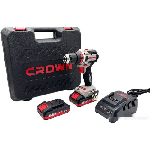 Дрель-шуруповерт Crown CT21128HMX-2 BMC (с 2-мя АКБ, кейс)