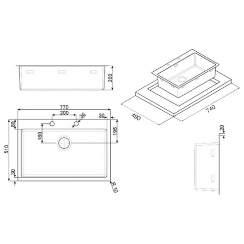 Кухонная мойка Smeg LFT77RS