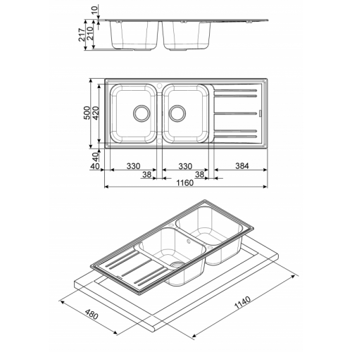 Кухонная мойка Smeg LZ116A2