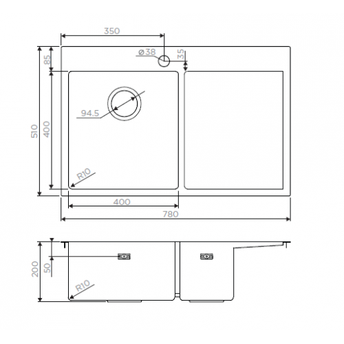 Кухонная мойка Omoikiri Akisame 78-LG-L