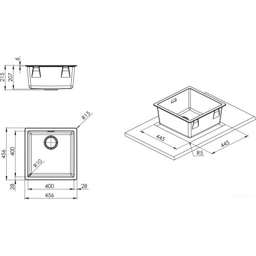 Кухонная мойка Smeg VZP45B