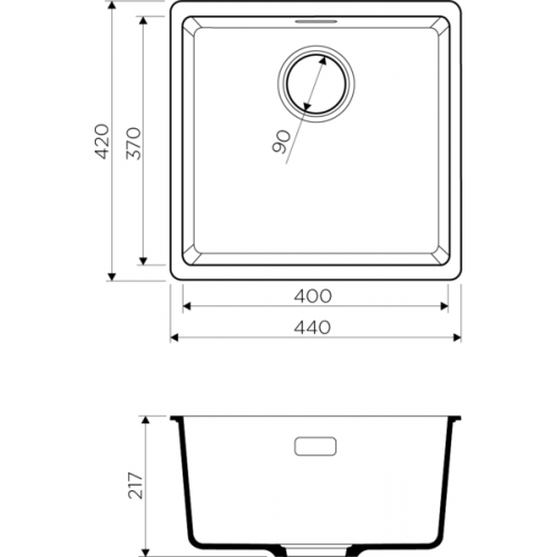 Кухонная мойка Omoikiri Kata 44-U-GR
