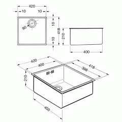 Кухонная мойка Smeg VSTQ40-2