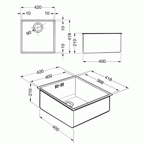 Кухонная мойка Smeg VSTQ40-2