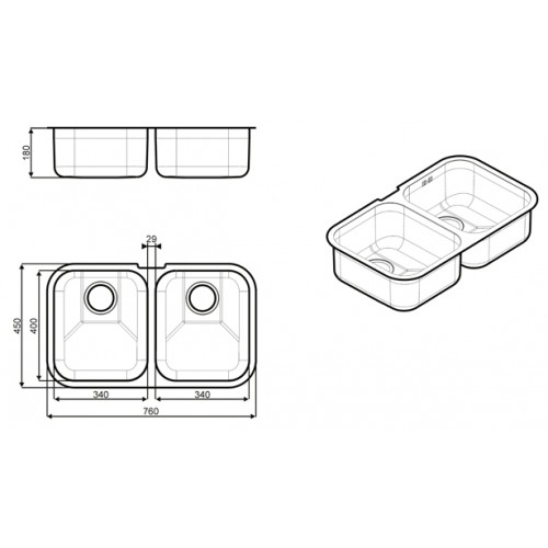 Кухонная мойка Smeg UM4040