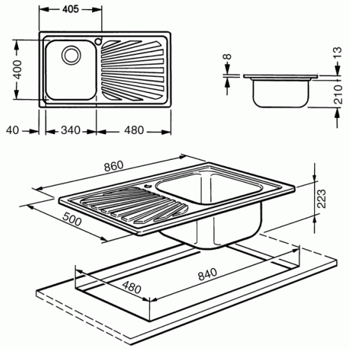 Кухонная мойка Smeg SP861S