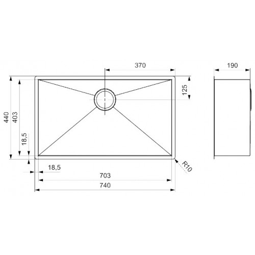 Кухонная мойка Reginox Ontario 70x40 LUX OKG (c/box) L 44161