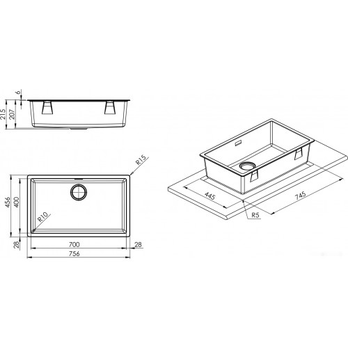 Кухонная мойка Smeg VZP76N