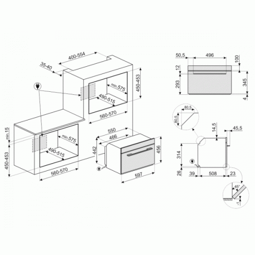Микроволновая печь Smeg SF4101MS1