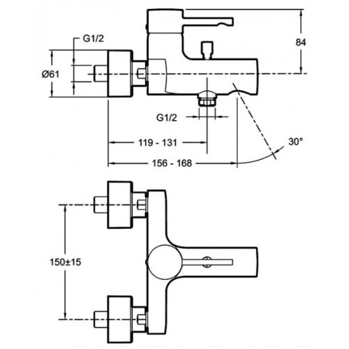 Смеситель Jacob Delafon Cuff E45532-CP