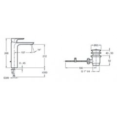Смеситель Jacob Delafon Aleo E72298-CP