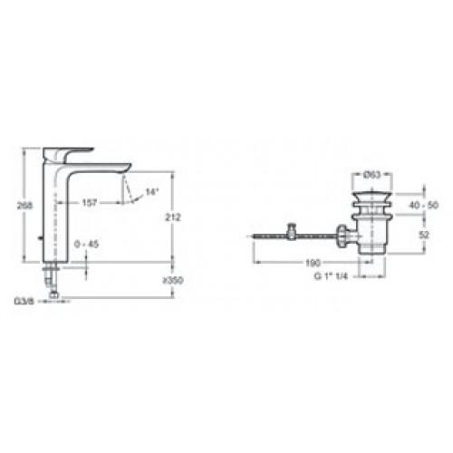 Смеситель Jacob Delafon Aleo E72298-CP
