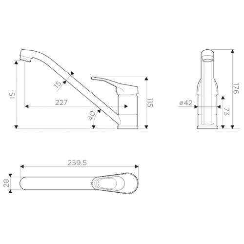 Смеситель Omoikiri Kado-BN