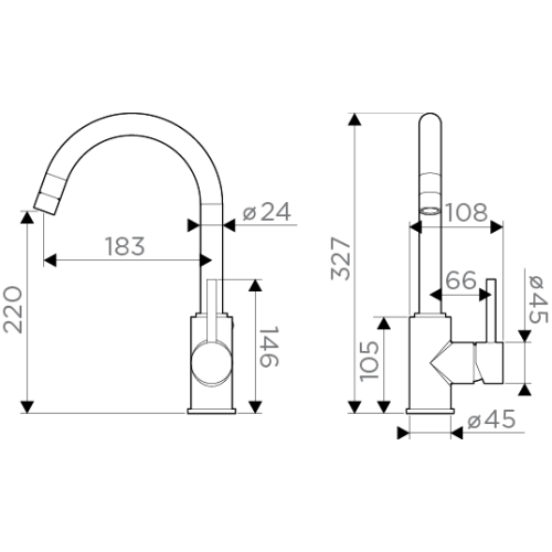 Смеситель Omoikiri Shinagawa-C (хром)