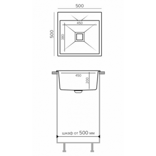 Кухонная мойка Polygran Blade 500 (кремовый)