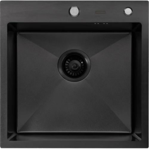 Кухонная мойка ARFEKA Eco AR 500*500 Black PVD Nano Decor Volcanic Rock
